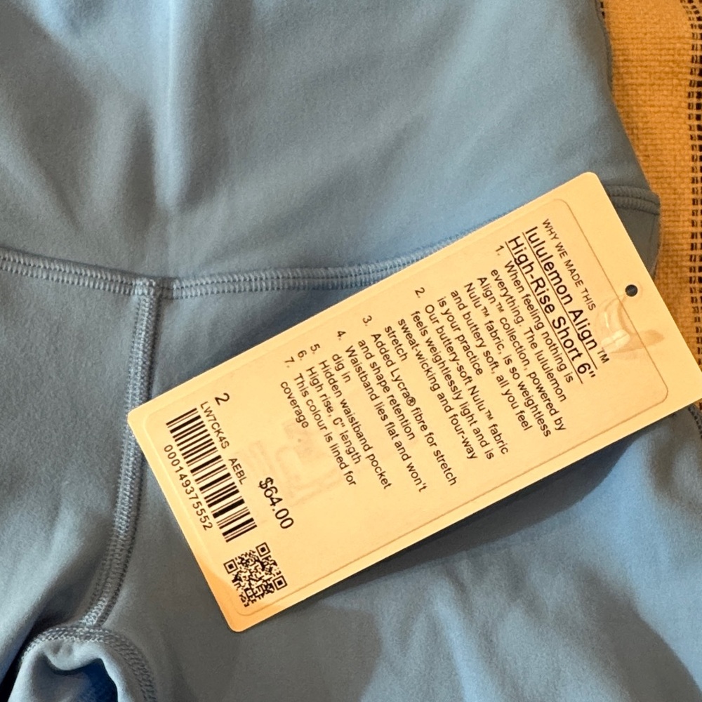 Lululemon align shorts pool blue 6" - Picture 3 of 5